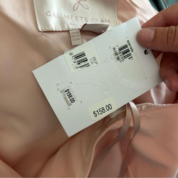 Gal Meets Glam Yvonne One Shoulder Rose Quartz Pink A-Line Dress NEW WITH TAGS - Picture 6 of 10